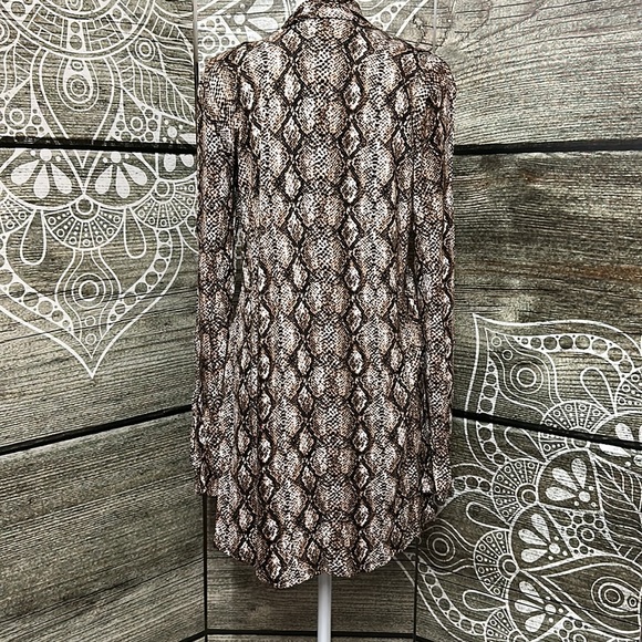 Zenana Open Front Cardigan - Snake Print - Picture 2 of 2